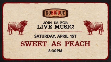 sweet as peach live music on april 1 at 8:30 pm
