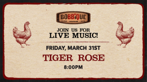 live music with tiger rose on march 31 at 8 pm