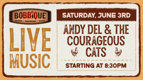 saturday june 3 andy del and the courageous cats starting at 8:30 pm
