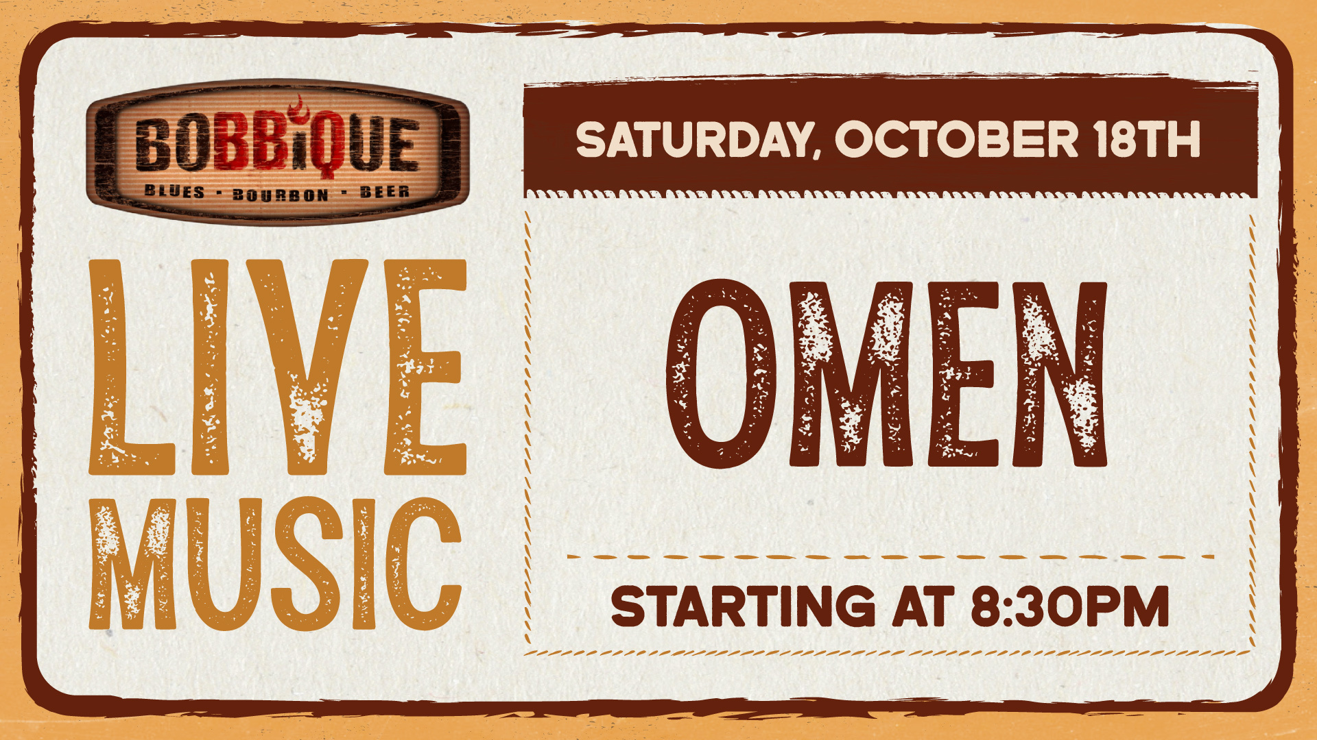 Omen is back at Bobbique taking over the stage October 18th at 8:30pm!