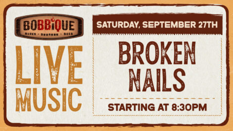 Broken Nails play LIVE at Bobbique September 27th at 8:30pm!