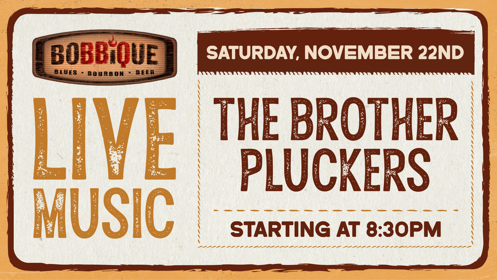 The Brother Pluckers are back at Bobbique November 22nd at 8:30, see you there!