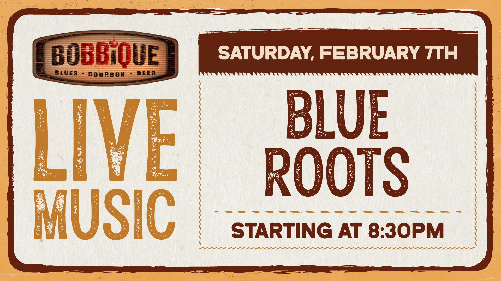 Who's ready for Live Music by Blue Roots February 7th at 8:30PM!